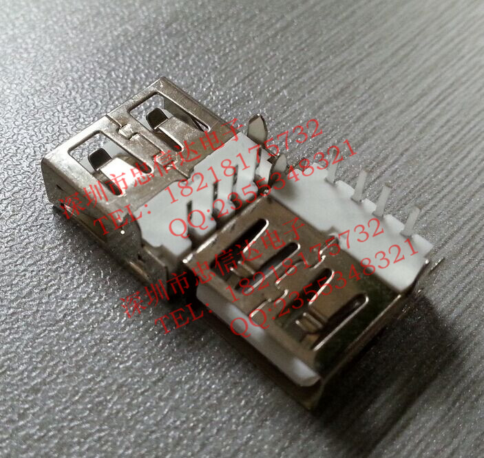 白色USB A/F塑胶平铁壳母座 优质USB -A/F母座尽在买卖IC网