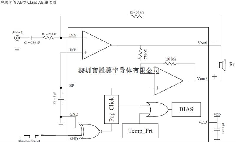 BL6282  带关断功能的AB类功放1.7W,用于：低电压工作的音频设备-BL6282尽在买卖IC网