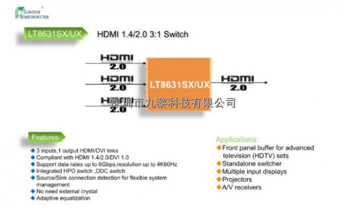 LT8631SX是3端口HDMI/DVI开关-LT8631SX尽在买卖IC网